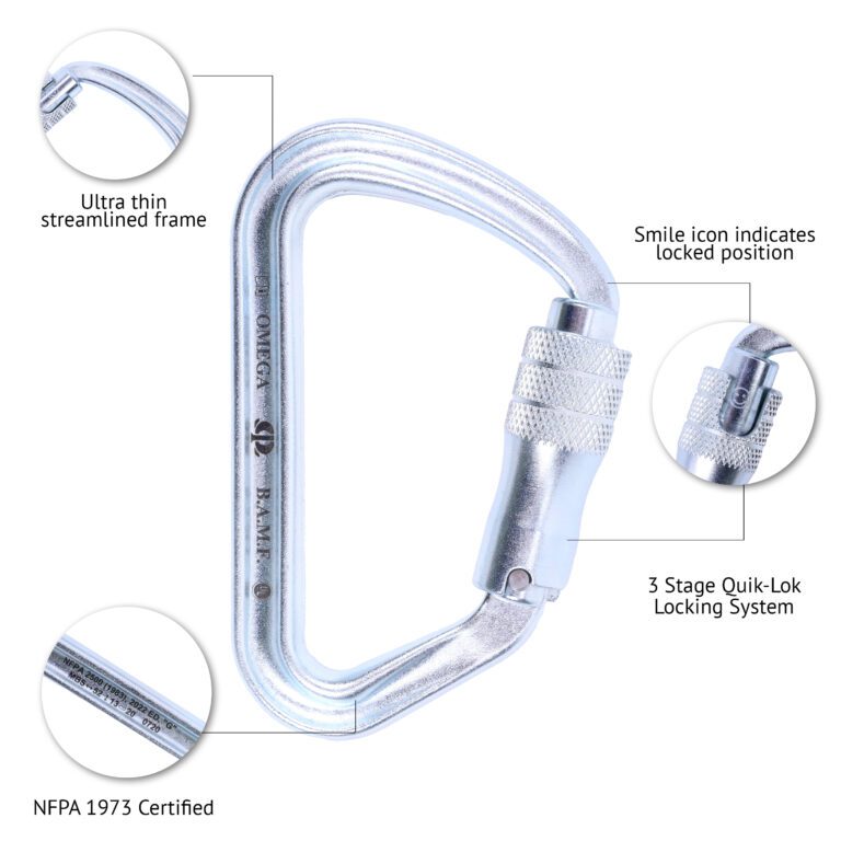 OMEGA PACIFIC BAMF ULTRA-LITE STEEL 3-STAGE QUIK-LOK NFPA (CARABINER)