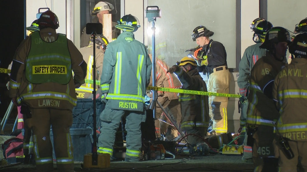 Fire crew rescues worker buried in trench at residential construction site in Oakville