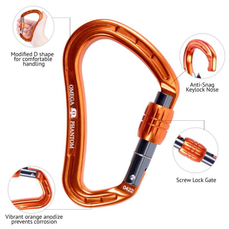 OMEGA PACIFIC PHANTOM ALUMINUM KEYLOCK SCREW-LOK (CARABINER)